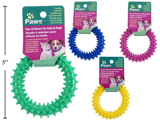 Paws,  Pvc Pet Teeth Cleaner, 9cm Dia., 4 col., header card