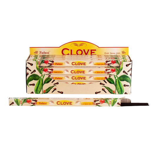 Tulasi, 9" 8 pcs, Incense Sticks, Clove, 25/display box