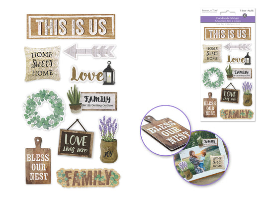 Handmade Sticker: 4.4"x7.5" 3D Themed Elements I) This Is Us