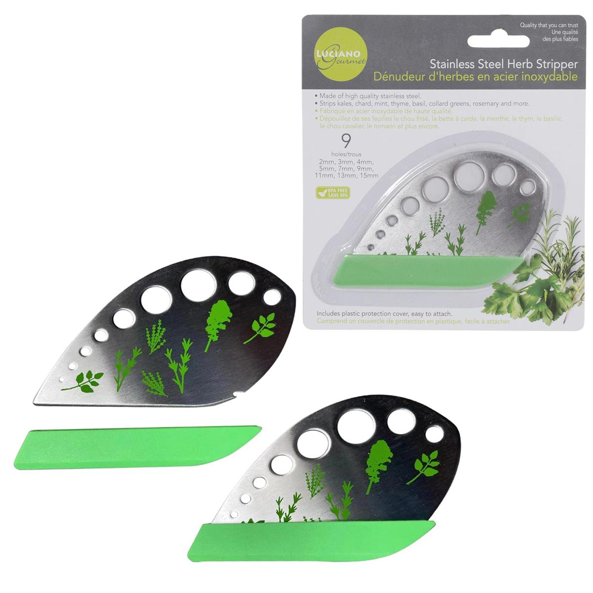 L.Gourmet Herb Stripper w/S.S.Blade & Plastic Blade Cover, b/c (CS)