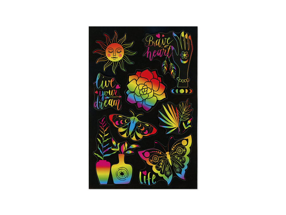 Handmade Sticker: 4.9"x7.3" 3D Rainbow Effect A) Brave At Heart