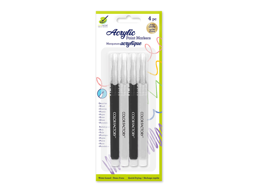 Color Factory: Premium Multi-Surface Acrylic Paint Markers 4pk C) Classic
