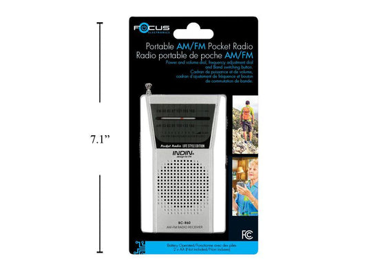Focus E. AM/FM compact Radio Extendable antenna. Batt oprt.