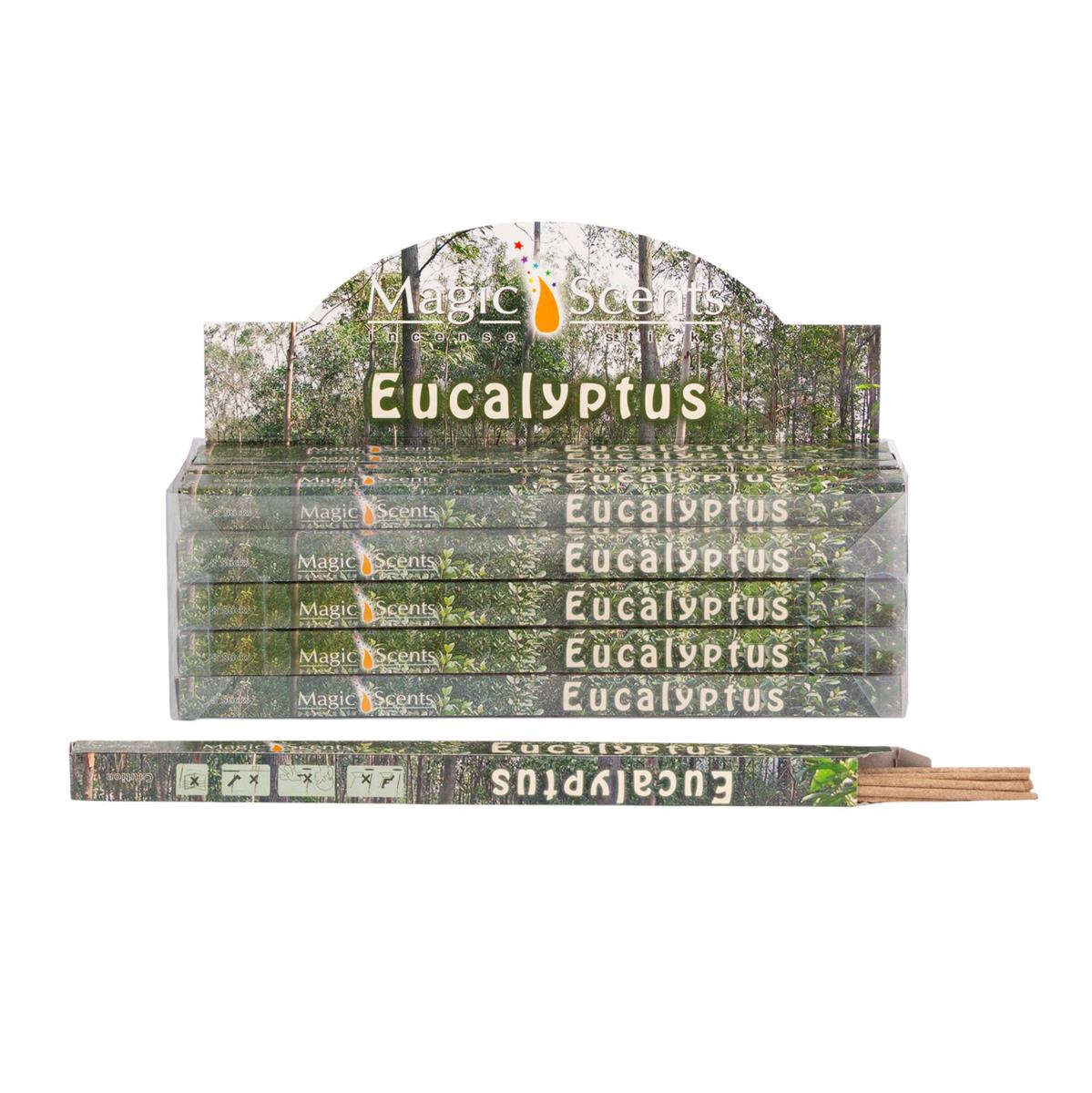 MS, 9" 8 pcs, Incense Sticks, Eucalyptus, 25/display box