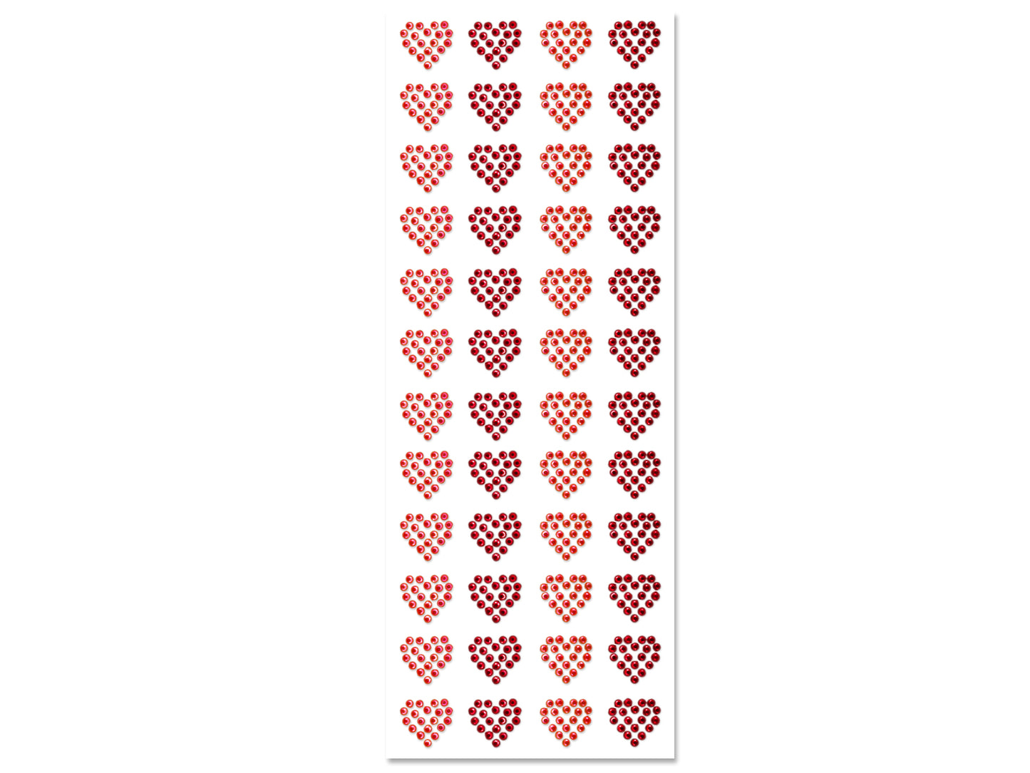 Paper Craft Sticker: 10cmx26.4cm Gemstone Embellishments B) Red Hearts