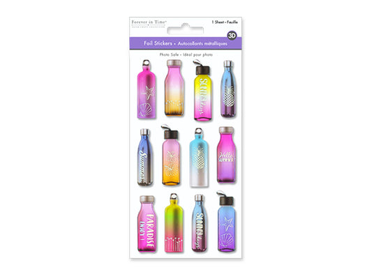Paper Craft Sticker: 3.8"x6.9" 3D Foil Ombre G) Hydration