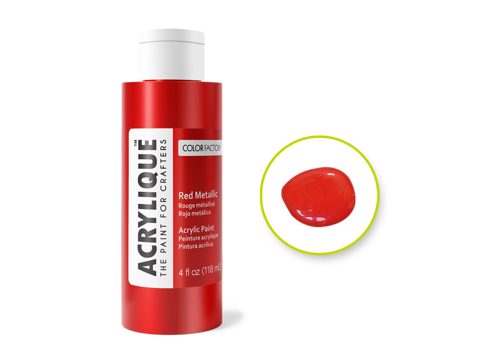 Color Factory: 4oz Acrylique Paint for Crafter's 187 Red Metallic