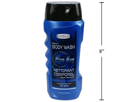 Bodico For Men,  413ml (14oz) Body  Wash, Blue Ray