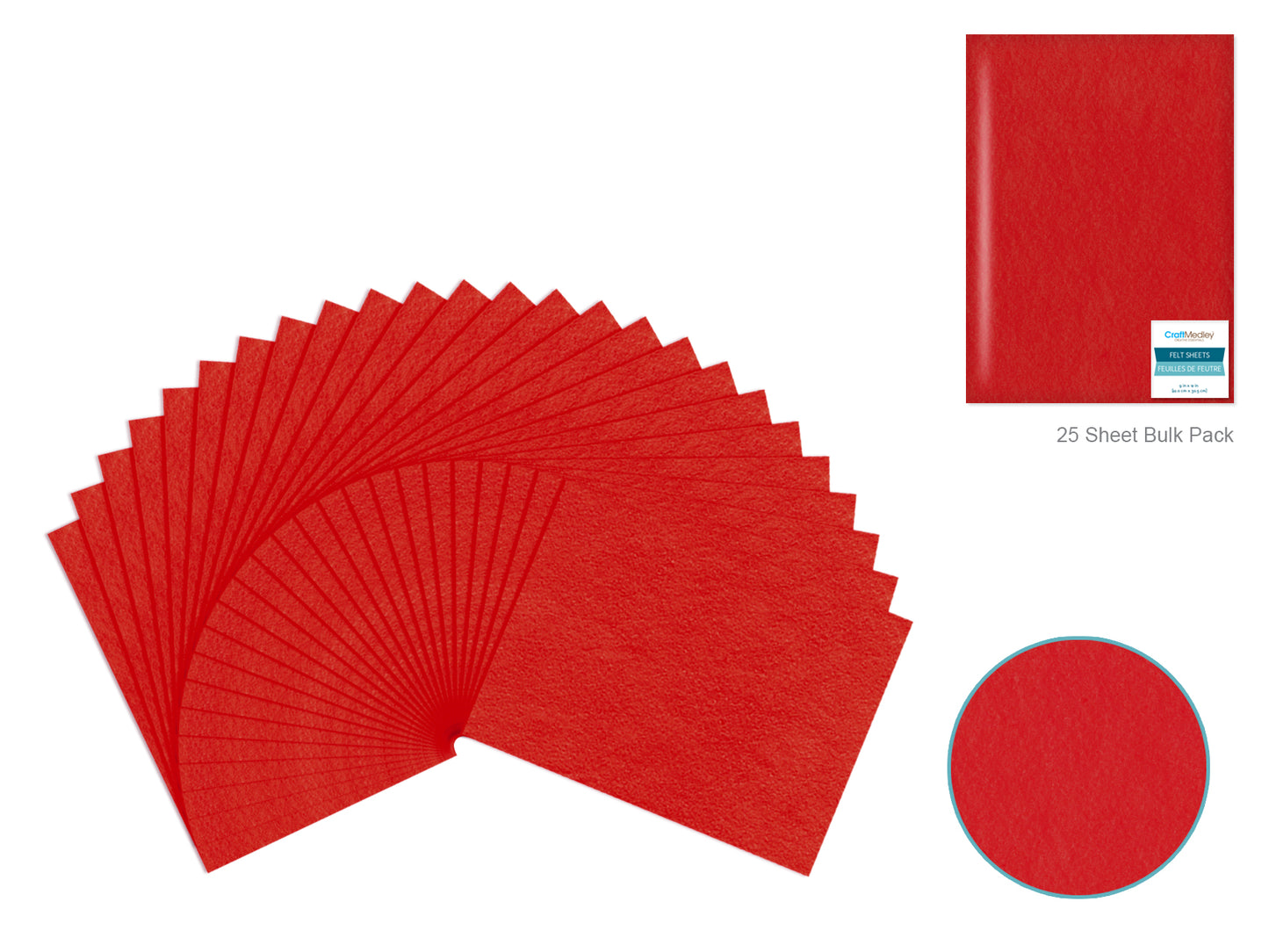 Felt Sheets: One 9"x12" Premium Bar-Coded P) Red