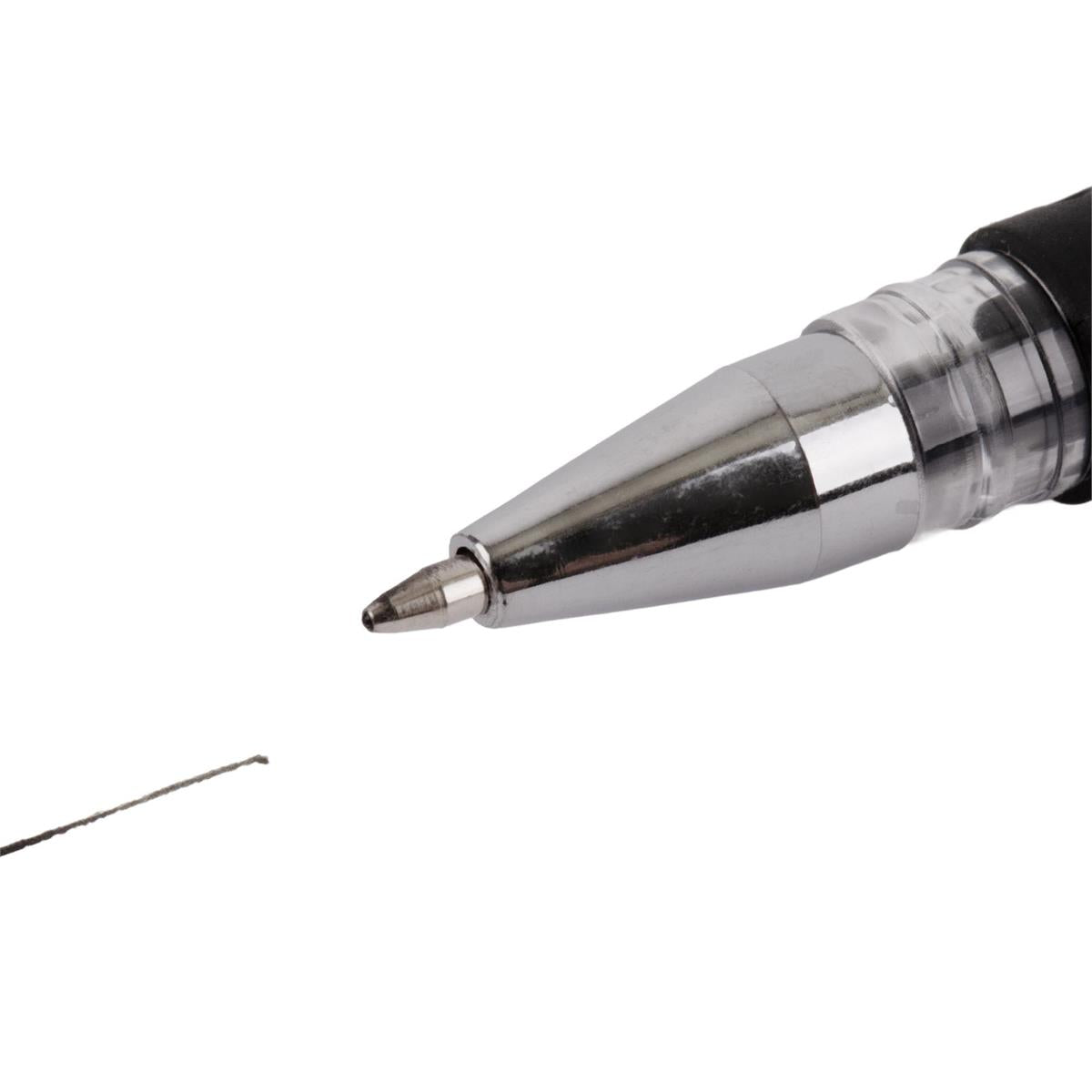 O.WKs. 8-PC 0.7mm Gel Roller Ball Pen, Black. Opp bag with header card