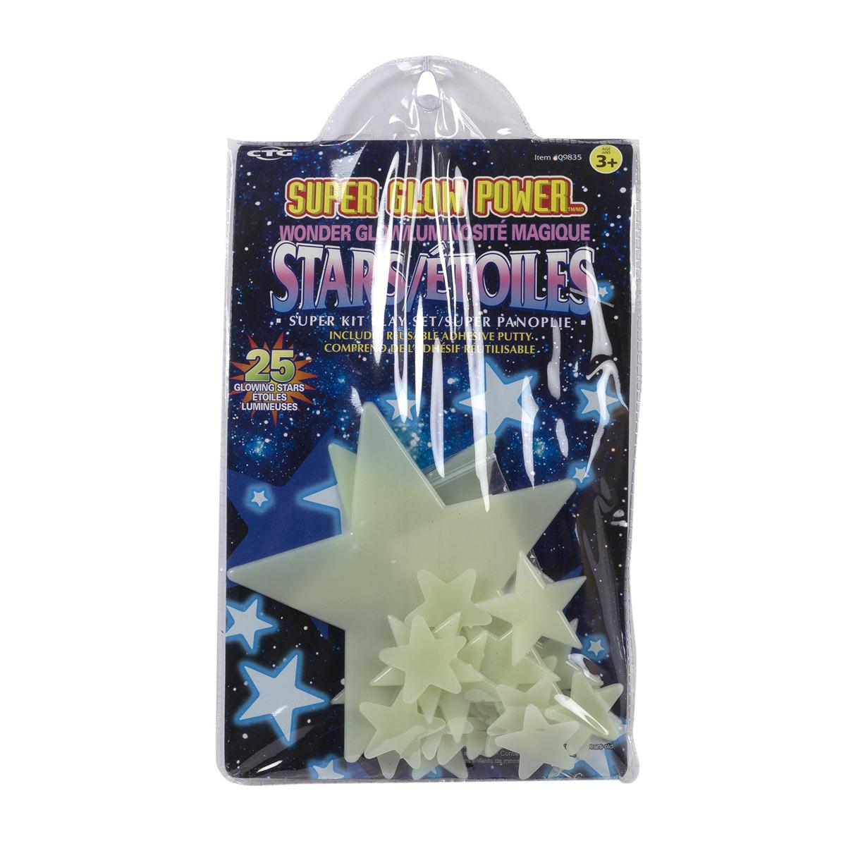 25-pc Super Glow Star set, pvc bag w/ insert (CS)