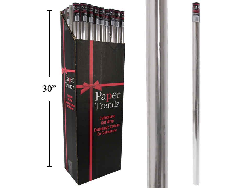 Paper T. 30" x 60" Clear Cellowrap Roll, 48/DPY, col label /30 micron