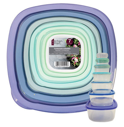 RAINBOW NESTED CONTAINERS- 7PCS/SET-SQUARE L