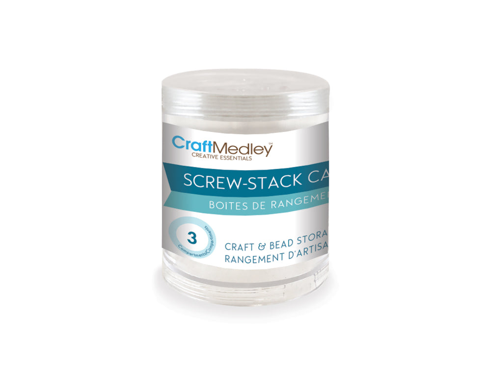 Craft/Bead Storage: 2.75"x1" Screw-Stack Canisters x3