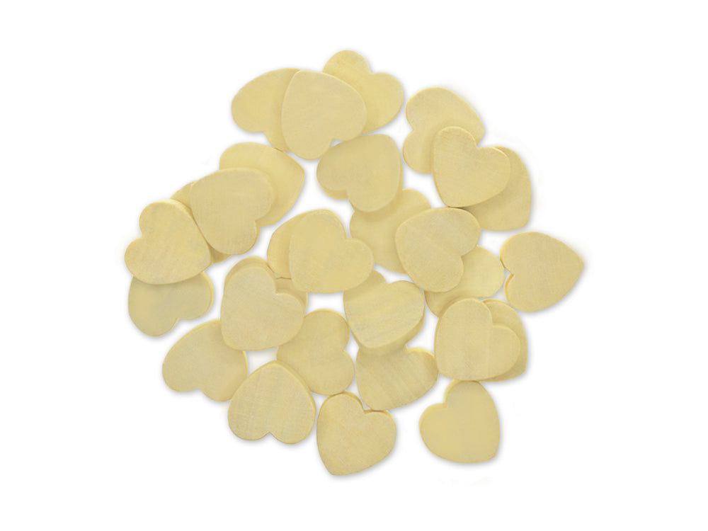 Craftwood: Wooden Thick-Bits 30pc 6mm(T) A) Hearts Natural