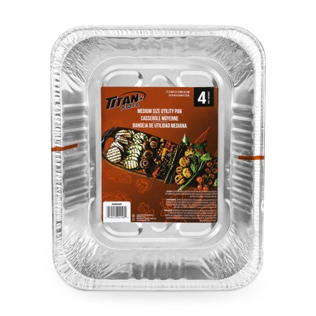 TITAN FOIL MID SIZE UTILITY ALUMINIUM PAN 4/PK