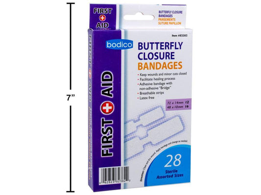 Bodico, 28-pc Butterfly Bandages  Strips, colour box