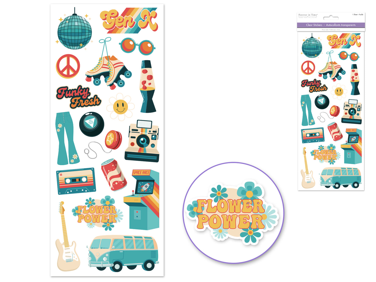 Paper Craft Sticker: 5"x12" Classic Themes 'Clear' Photo Safe 10) Generation X