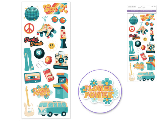 Paper Craft Sticker: 5"x12" Classic Themes 'Clear' Photo Safe 10) Generation X