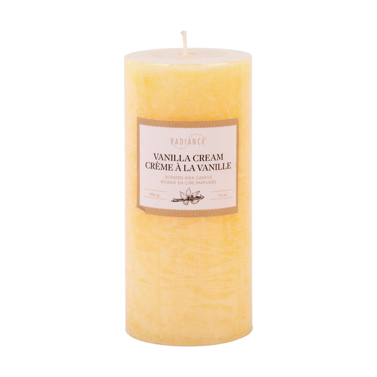 Frosted Scented Pillar Candle, 2.7" x 5.8", Vanilla Cream