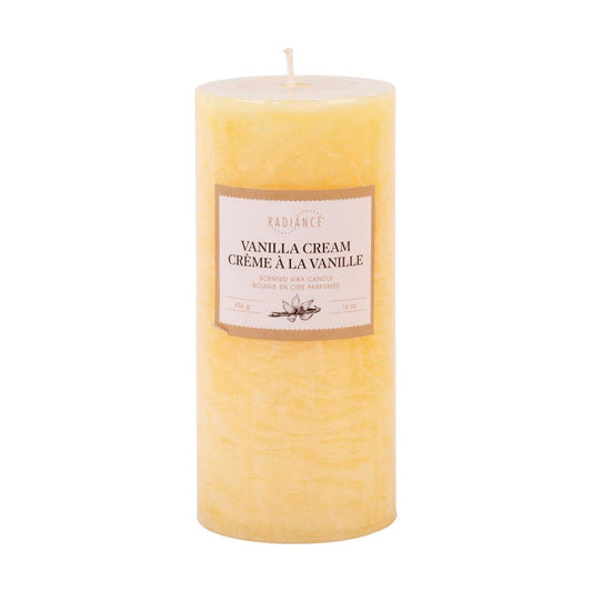 Frosted Scented Pillar Candle, 2.7" x 5.8", Vanilla Cream