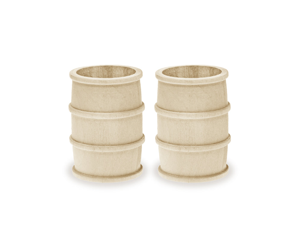 Craftwood: 1.9"x1.4" Mini Barrels 2pc Natural Routered Bands x4