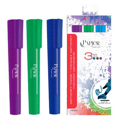 PERMANENT MARKER-3PK-TWIN TIP 3PK (TURQUOISE/DARK