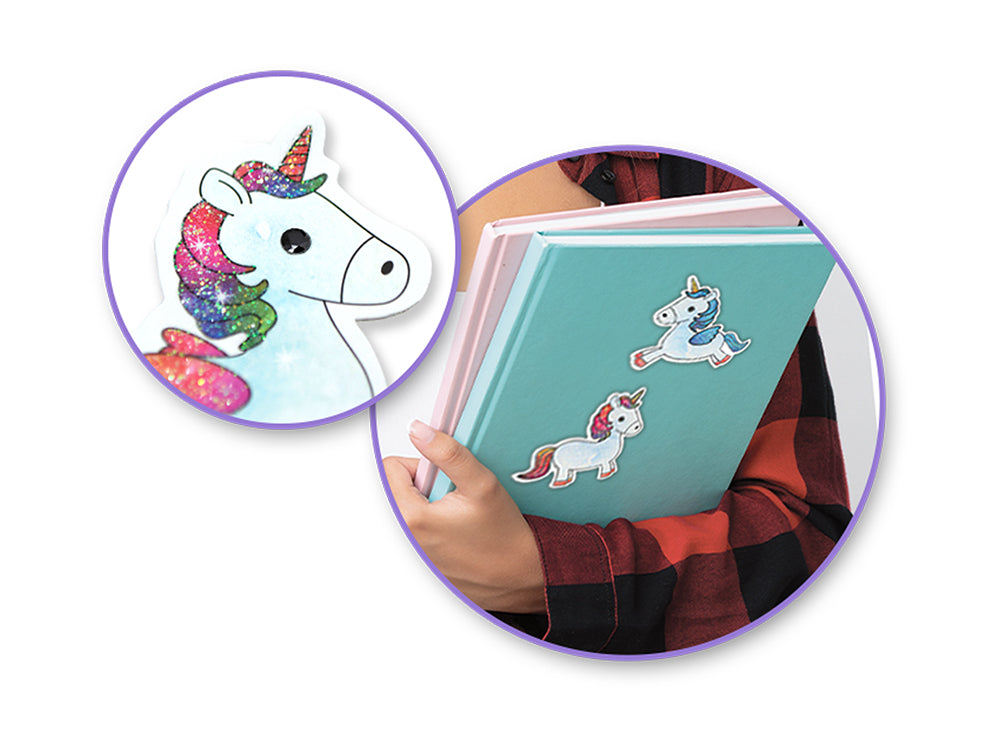 Handmade Sticker: 3D Glitter Cardstock Elements 250gsm F) Baby Unicorn