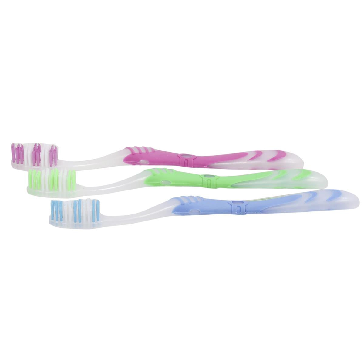 Bodico 3-pc Toothbrush w/Soft Grip Handle, b/c,3col,(HZ)