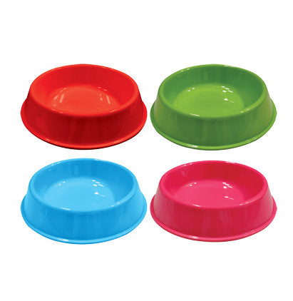 Pet Bowl-Melamine-M 4 Solid Colors Assorted
