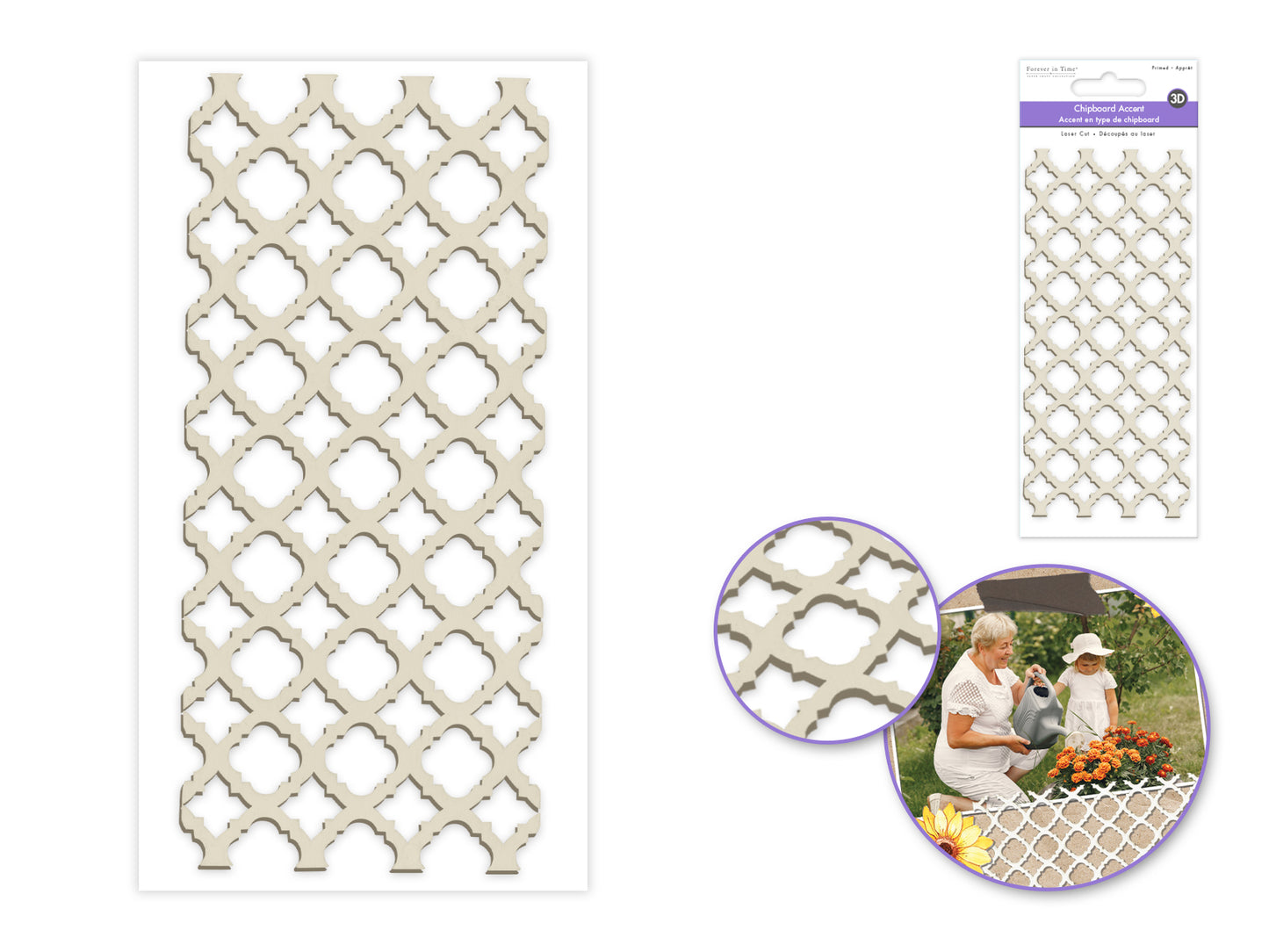 Paper Craft Emb: Laser-Cut Primed Chipboard Accents B) Moroccan