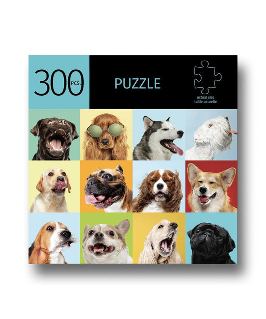 Paper 300pc Puzzle, Dogs, L:8"xW:8"xH:2.3"