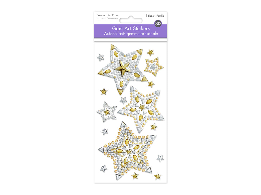 Paper Craft Sticker: 7.9"x3.9" Gem Art E) Star