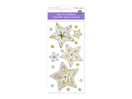 Paper Craft Sticker: 7.9"x3.9" Gem Art E) Star