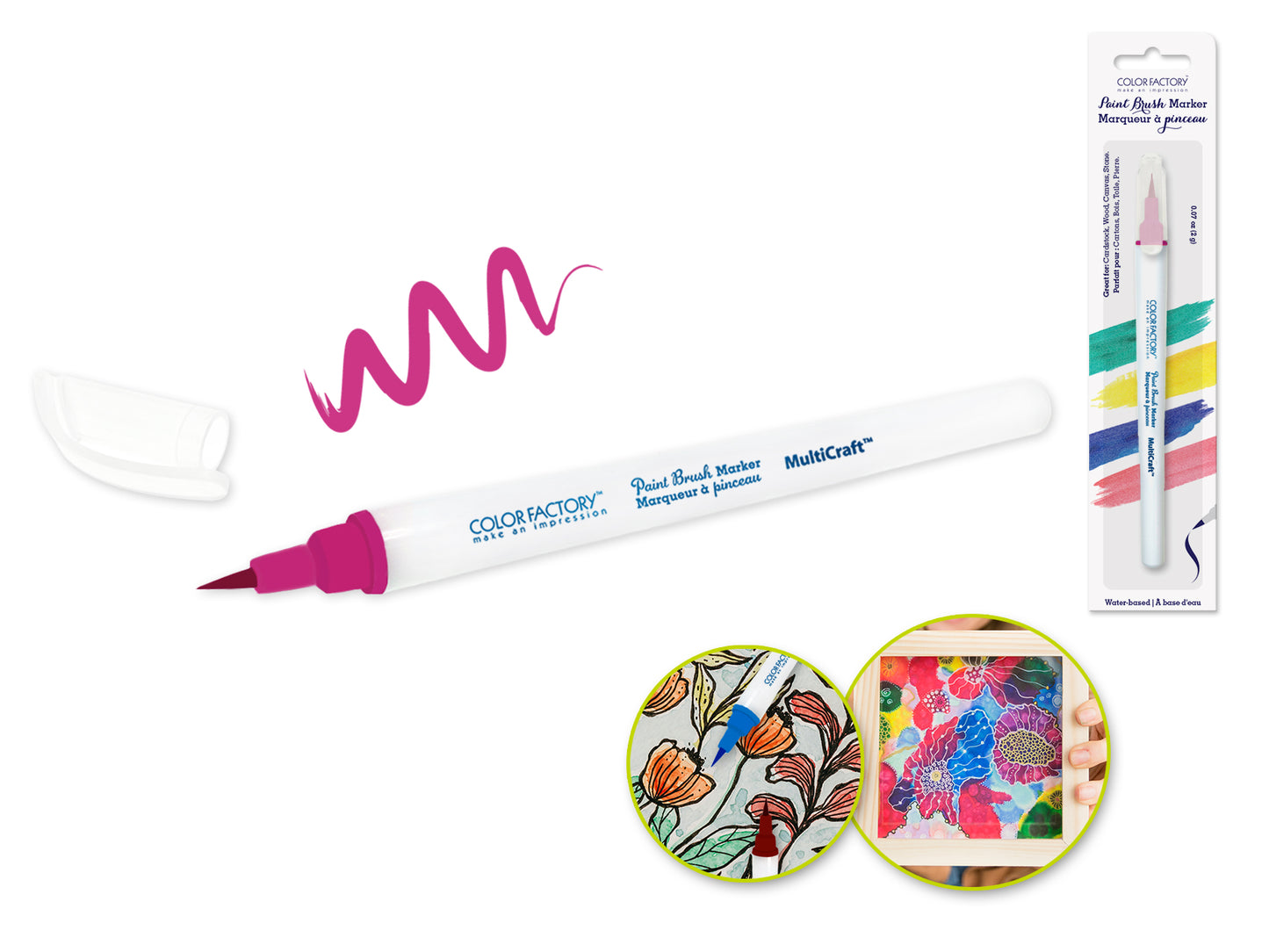 Color Factory: Water Based Paint Brush Marker 1.8g H) Dark Pink