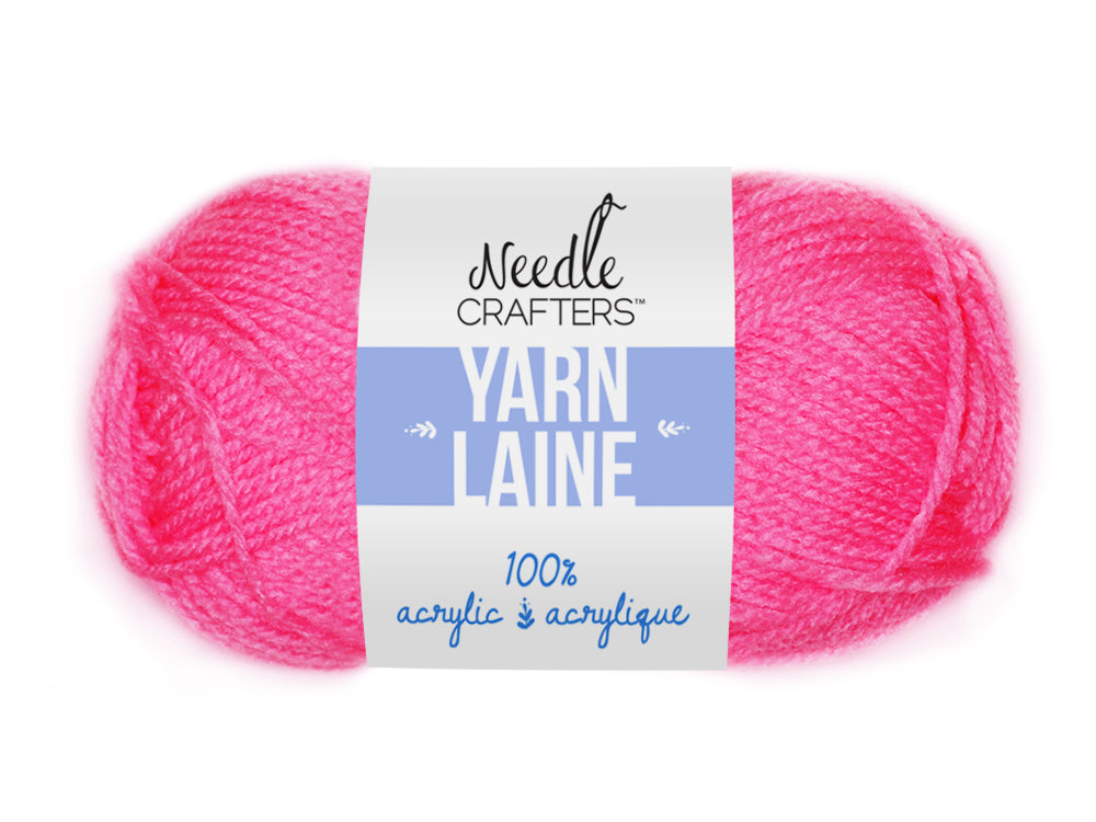 Needlecrafters: 50g Acrylic Yarn Standard Ball Dyed K) Hot Pink