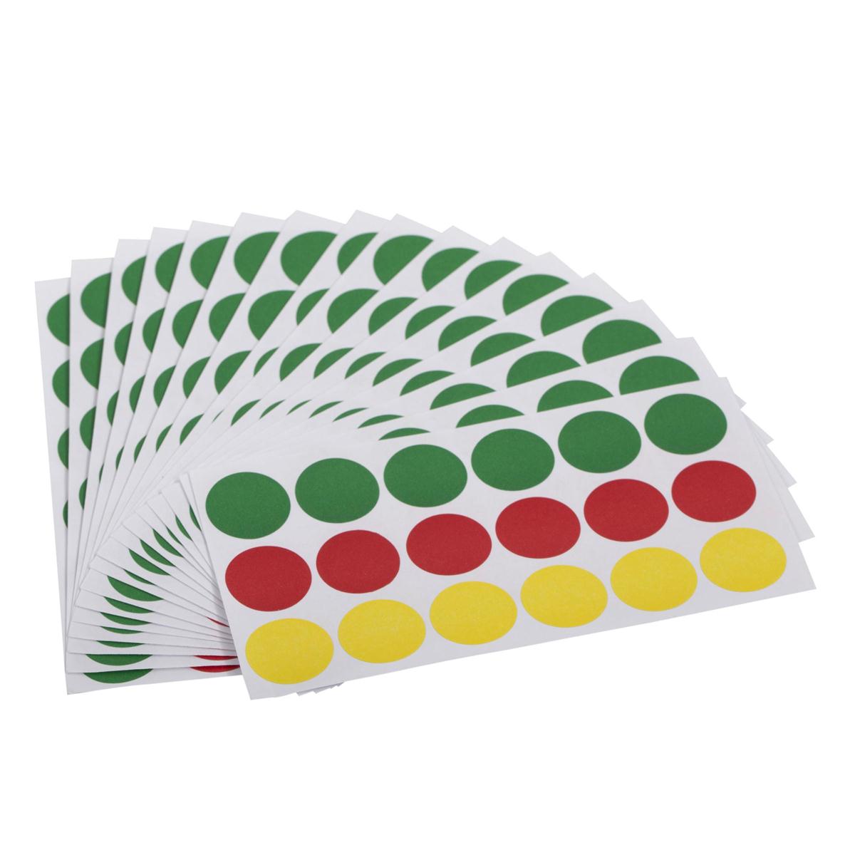 O.WKs.  Colour Coding Label,  288-pc., 3/4" Dia., clam pack