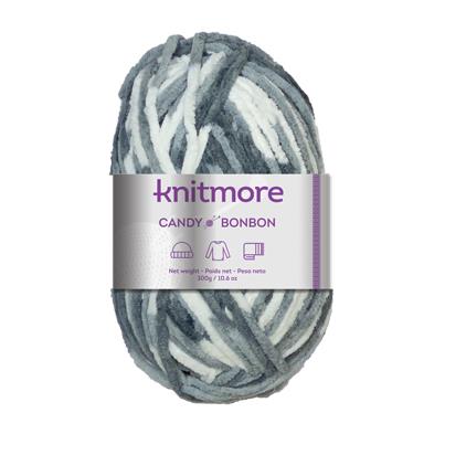 CANDY KNITTING YARN-WHITE/GREY