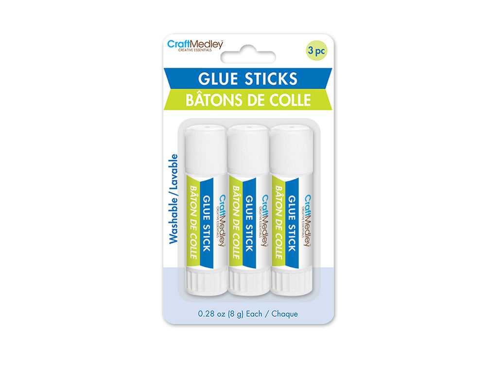Craft Medley Glue: 8g Glue Sticks x3 Twist-Up Non-Toxic