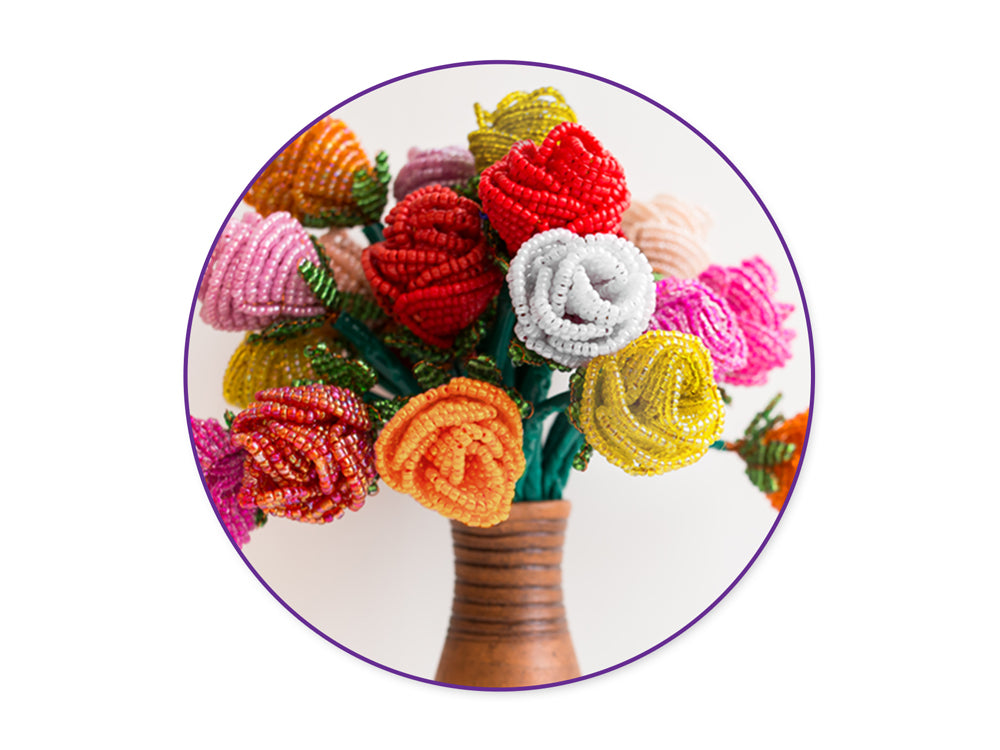 Glass Seed Bead Kit: 6pc Asst 60g (6*10g) w/Cord+Cork Stopper B) Glam