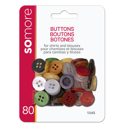 ASSORTED BUTTONS -80PCS