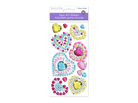 Paper Craft Sticker: 7.9"x3.9" - Gem Art, B) Heart
