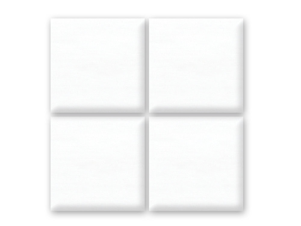 Stretch Artist Canvas: 4"x4" x1.4" Deep 4-Square Set Primed Back-Stapled