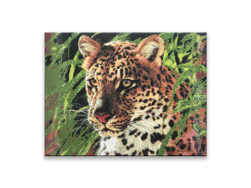 Craft Medley Kit: Diamond Painting Art Kit 15.8"x19.7" w/Gems+Tool+Tray G) Leopard