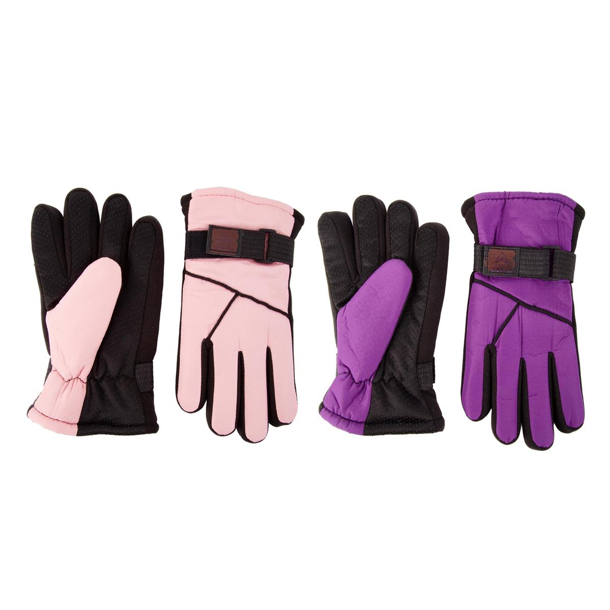 Nordic T. Youth Ski Glove, Girls, w palm grip & strap, 2 asst, hc