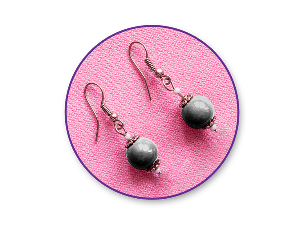 Metal Effect Beads: 10mm Luster Electroplated Round 30g A) Titanium