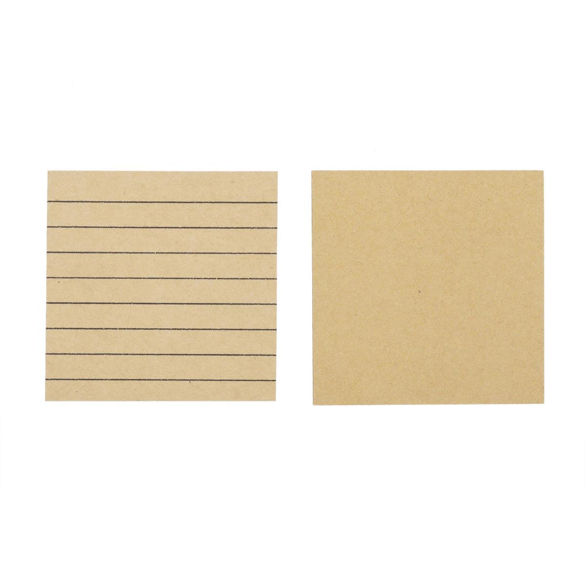 O.WKs.  50-sheet Sticky Notes, 2-pack 76x76mm,kraft Col., pbh