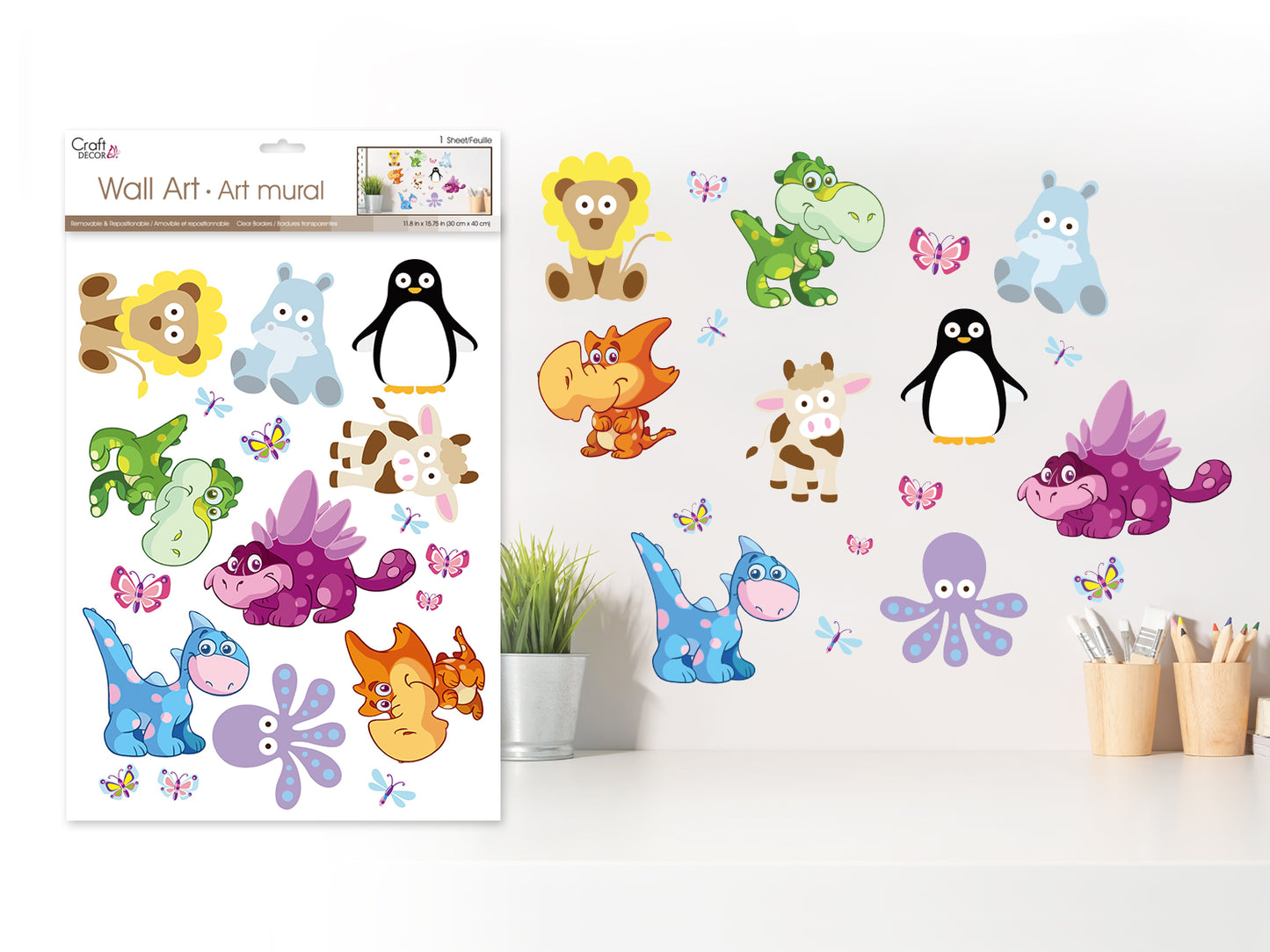 Craft Decor: 11.8"x15.75" Wall Art Clear H) Baby Animals