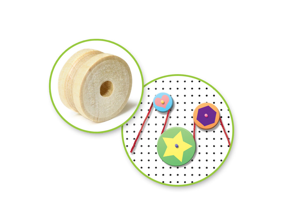 Craftwood: 20/30/50mm Pulleys x5 Asst Natural 10mm(T)