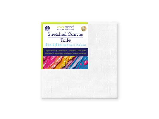 Stretch Artist Canvas: Square 6"x6" Primed Back-Stapled